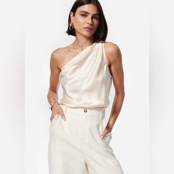 Cami NYC One-Shoulder Cream Bodysuit - Picture 1 of 5